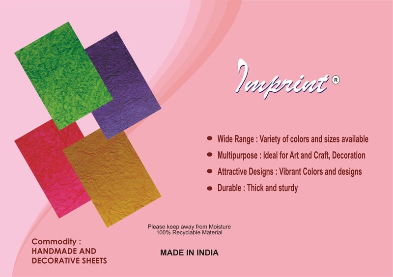 IMPRINT أوراق مصنوعة يدويًا بألوان متنوعة من الجلد، عبوة من 20 ورقة بحجم A4 - Image 3